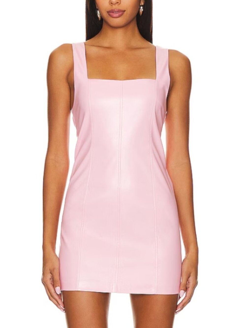 Show Me Your Mumu Woods Pink Faux Leather Mini Dress Size Large